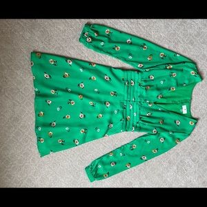 Deep Neck green dress